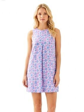 Lilly Pulitzer purple floral vintage dress size 4 cotton fabric
